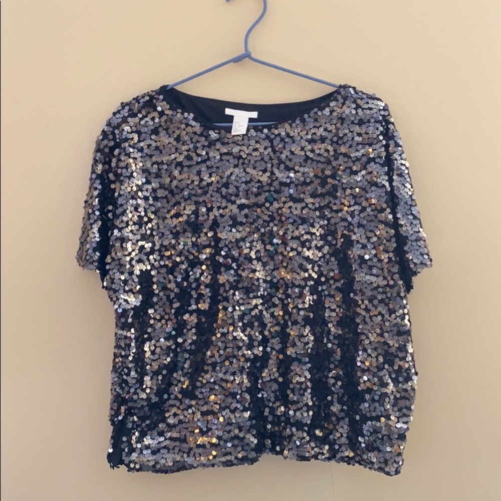 Black Sequin Top